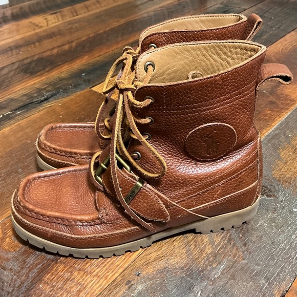 POLO Ralph Lauren Men’s Ranger Boots Leather Size 7 - Picture 1 of 15